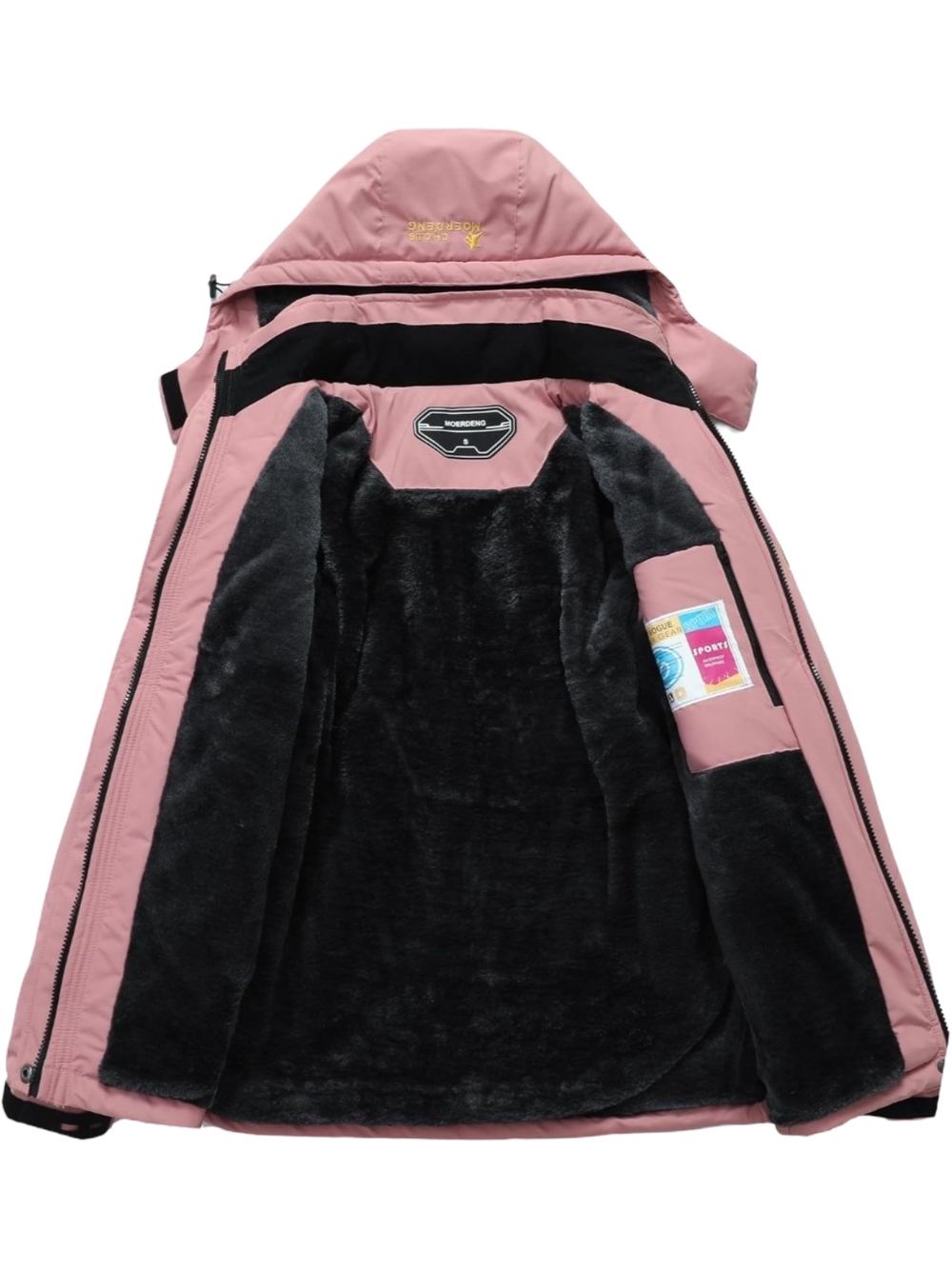 Water-Resistant Pink Insulated Jacket with Zippered Pocket - Picture 4 of 7